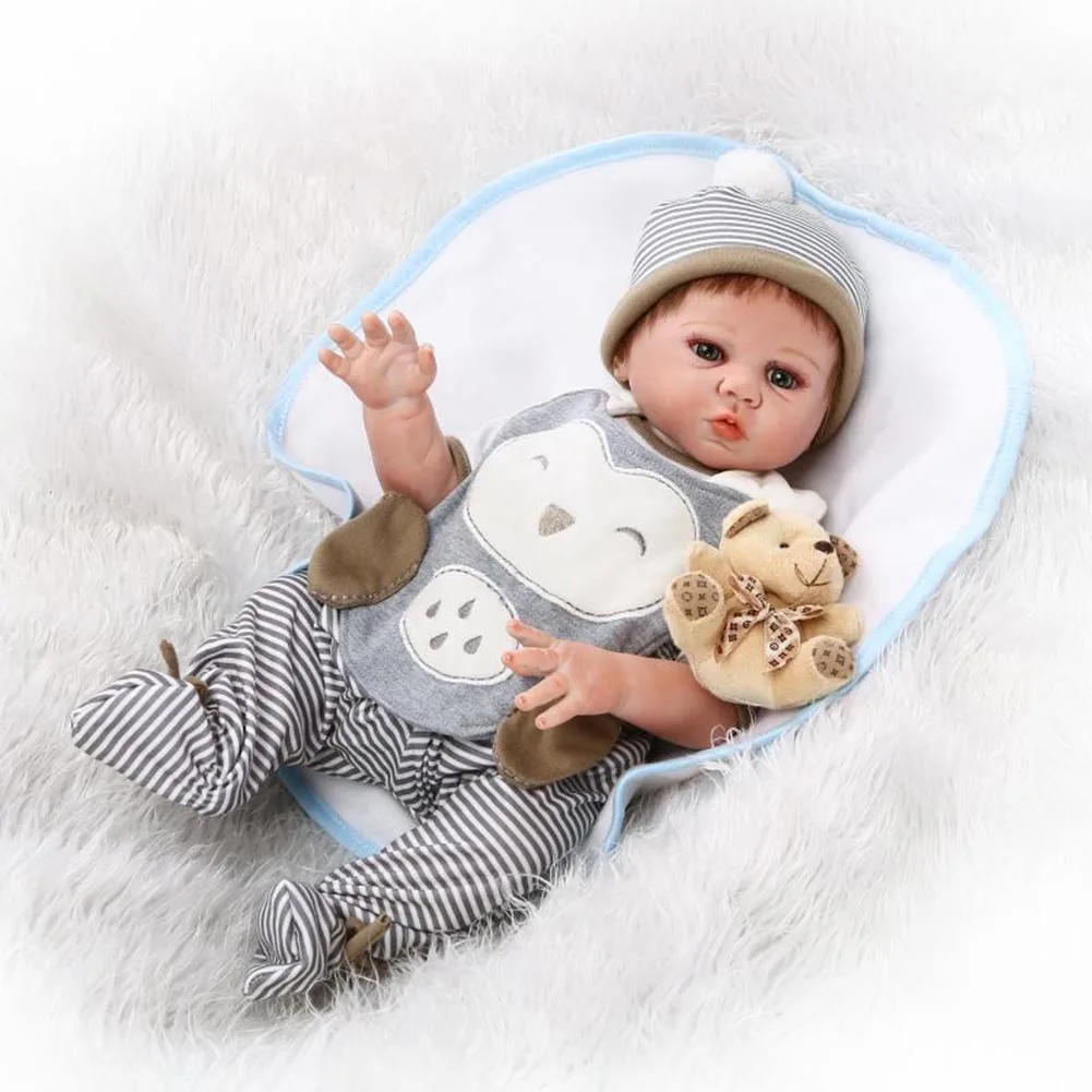 

NPK 50-55cm Lifelike Reborn Doll Kit Silicone Baby Newborn Dolls for Kids Playmate Birthday Gift S7JN