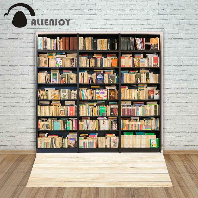 Фотофон Allenjoy книжный шкаф книжная полка внутренняя деревянный пол виниловая