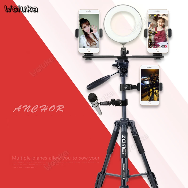 

Photo Stand Tripod 3 Clamps Phone Photography Lighting Kit Studio Microphone Holder Ring Light Bluetooth Youtuber set CD50 T10