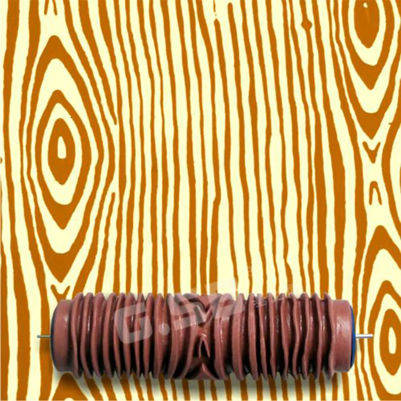 

Free shipping [wood grain pattern]DIY 6"inch soft rubber roller decorator roller 150mm wood grain wall paint roller tools GR-26