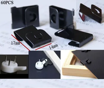 

60pcs Photo Painting Frame s Hook Holder Movable Hanger Metal Spare Parts for Hang Picture Photo Frame Put Frames on Wall Easy