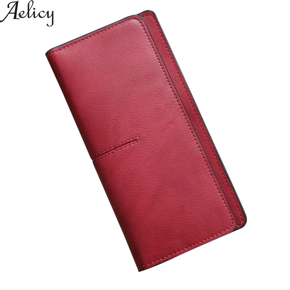 

Aelicy 2019 Women PU leather long wallet female famous brand wallet high quality coin New hasp standard female wallets HOT SALE