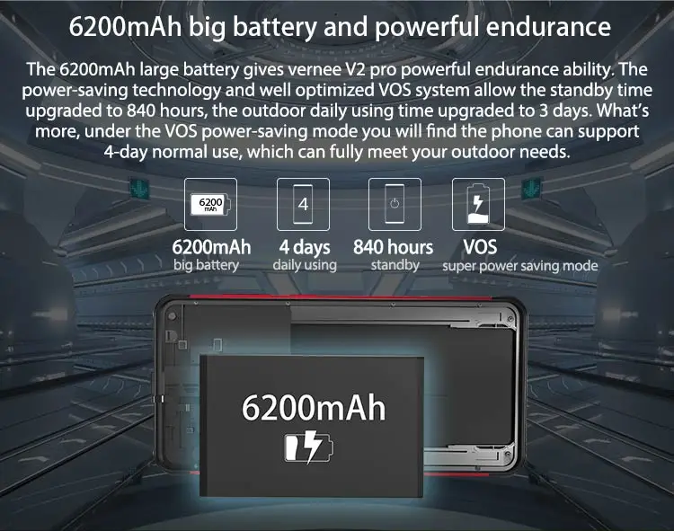 VERNEE V2 PRO 6GB RAM 64GB Helio P23 MTK6763 2.0GHz Octa Core 5.99 Inch IPS Corning Gorilla Glass FHD+ Full Screen Quad Camera IP68 Waterproof Android 8.1 4G LTE Smartphone