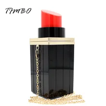 Fashion Women Bag Evening Clutch Bags Lipstick Shape Women Handbag Clutch Tote Evening Bags Party Chain Bag Lipstick Clutch
