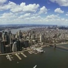Aerial view of buildings in a city  New York City  New York State  USA Poster Print (30 x 13)
