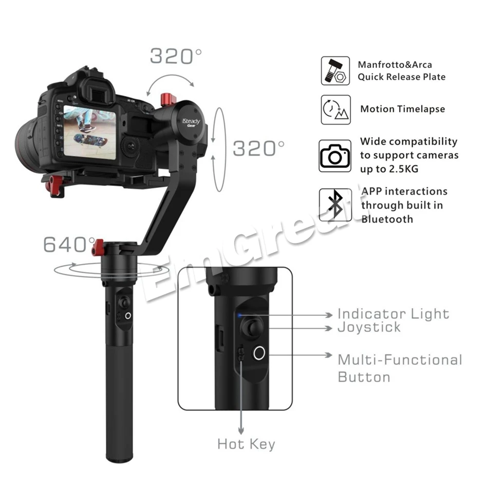 Hohem iSteady Шестерни 3 осевой ручной шарнирный стабилизатор для камеры GoPro цифровой