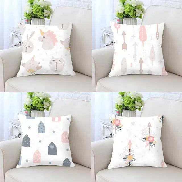 Cute Kawaii Pillow Unicorn Rabbit Nursery Decor Cushion Without Cute Kawaii Pillow Unicorn Rabbit Nursery Decor Cushion Without Insert Pink S Room Kids Bedroom Decoration