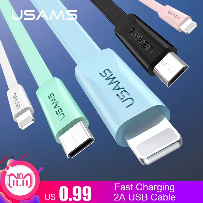  USAMS кабель для передачи данных для мобильного телефона Micro USB/Lighning/type-c на выбор