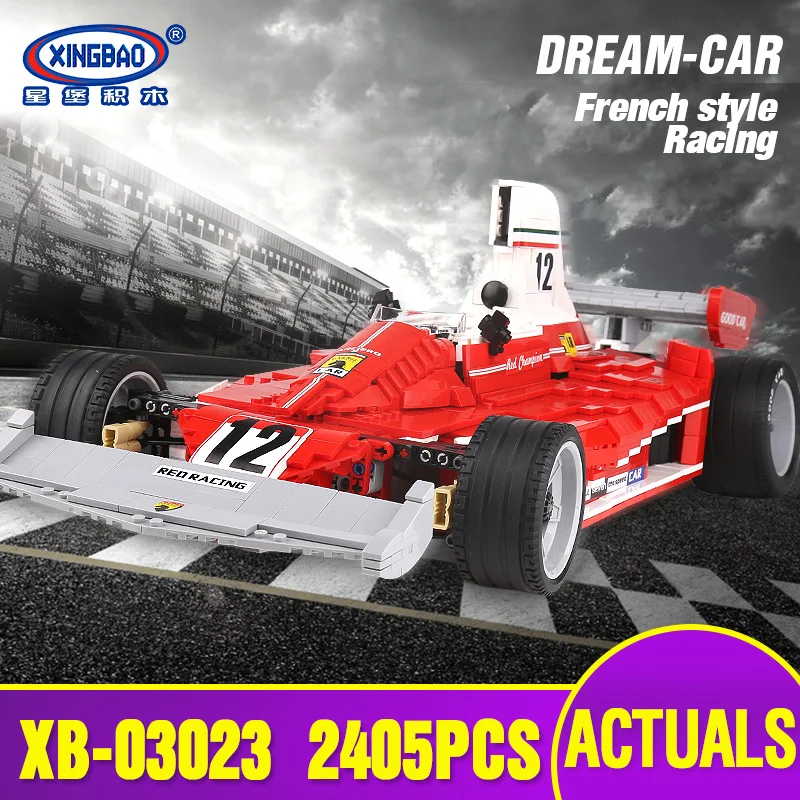 

XINGBAO 03023 Genuine 2405PCS The Red Power Racing Car Set Building Blocks Bricks Educational Toys As Christmas Gifts