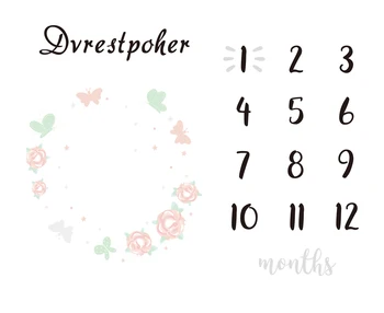 

baby monthly milestone blanket-photography prop backdrop for newborn,new mom baby shower gift 60x40 inch W-720
