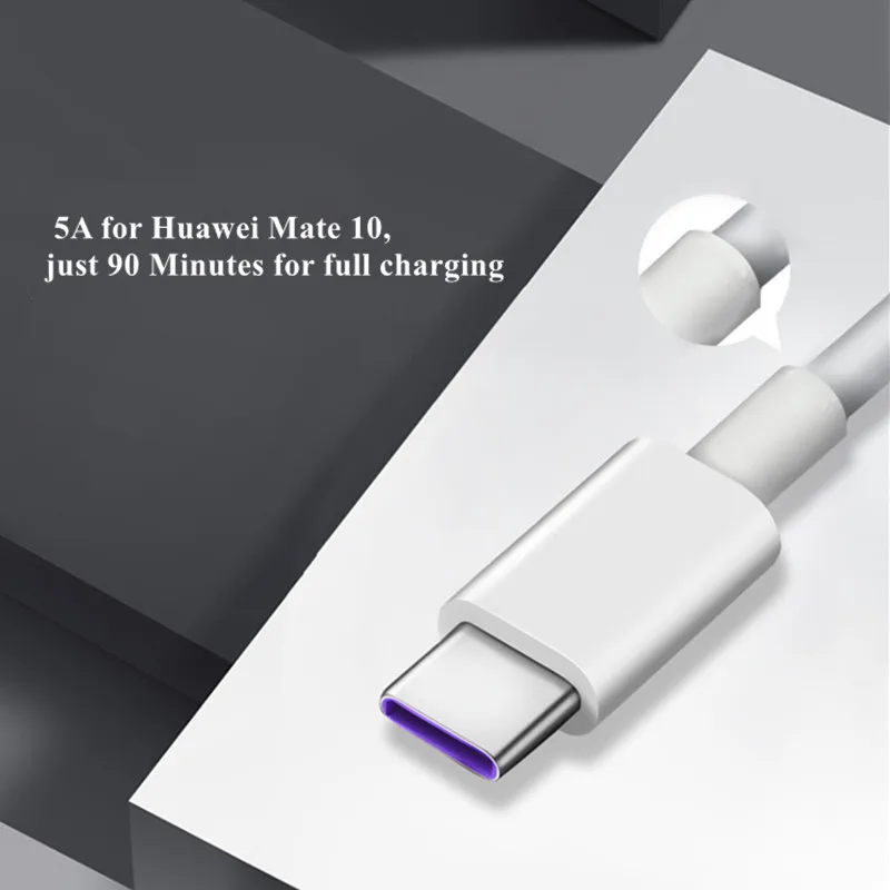 Кабель USB Type C 5A для быстрой зарядки HUAWEI P10 P20 Mate 10 20 SAMSUNG Galaxy S8 S9|Кабели мобильных