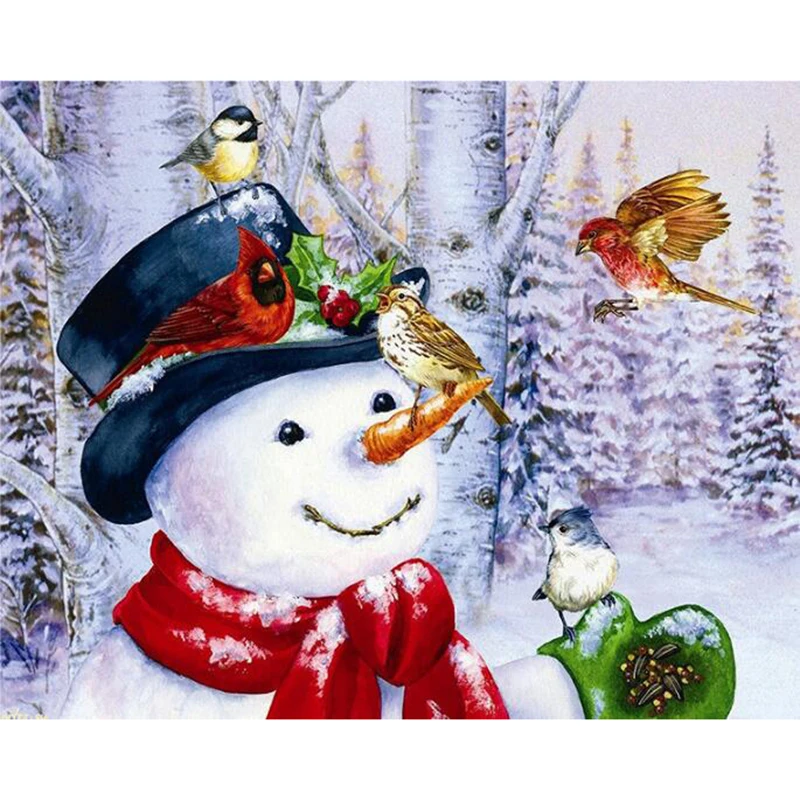 DIY Diamond Painting Scenic Diamond Embroidery Snowman Full Square