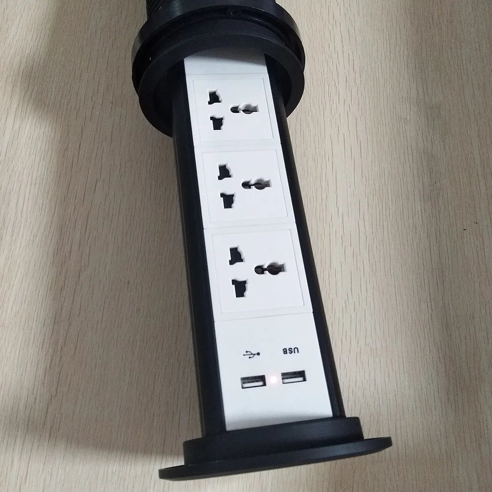 Штепсельная Вилка европейского стандарта с сенсорным экраном/Автоматическая электрическая подъемная розетка для кухни, скрытая умная многофункциональная настольная розетка с зарядкой через USB
