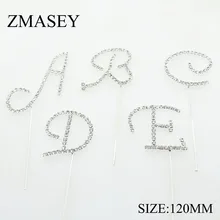 

ZMASEY 1PC Silver 26 Letter Rhinestone Cake Topper for Birthday Party Decoration Wedding Cake Topper Decor Supplies
