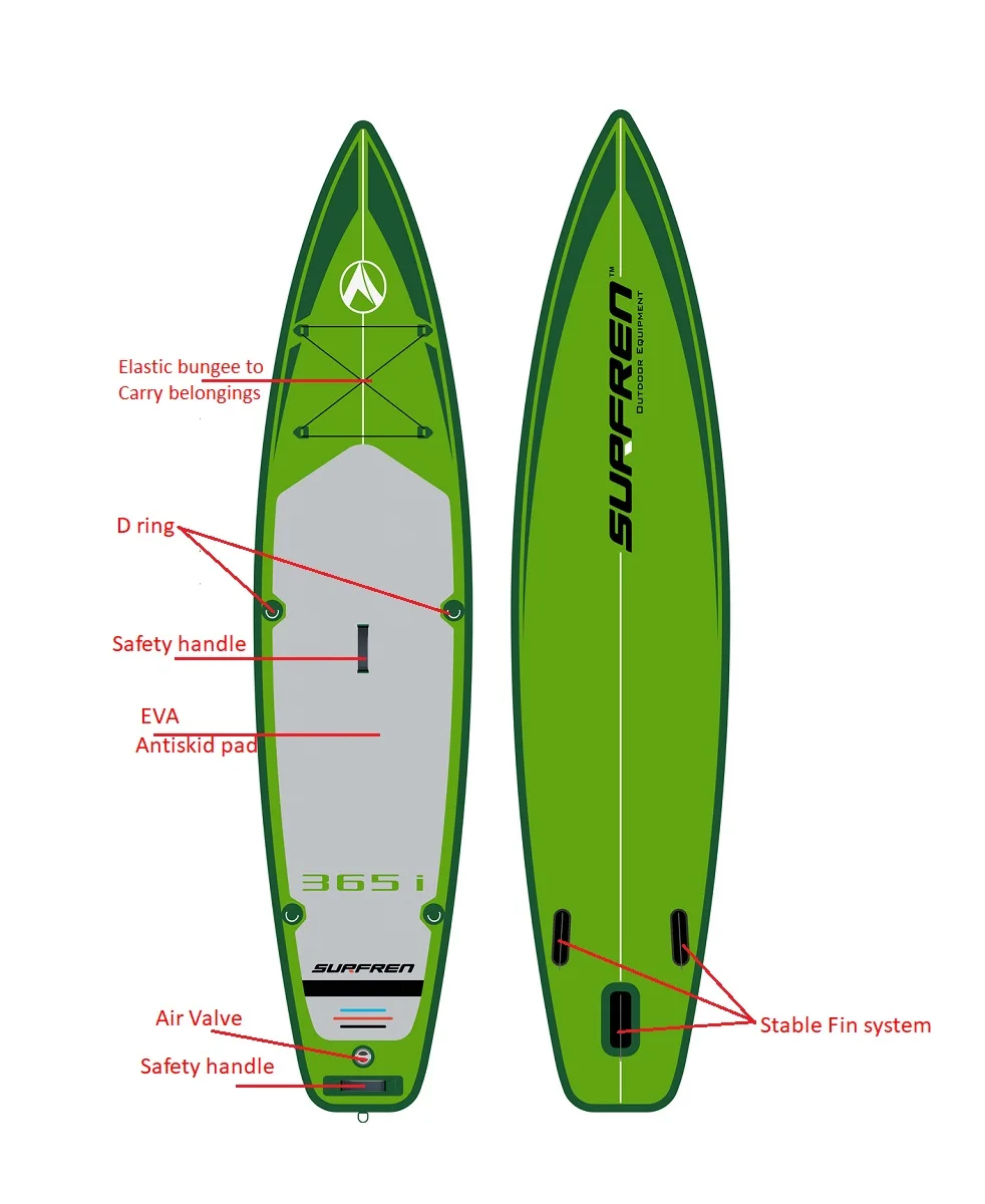 Надувная SUP доска для серфинга iSUP Всесезонная 2019 SURFREN 365i Szie365 * 81*15 см каяк лодка|paddle