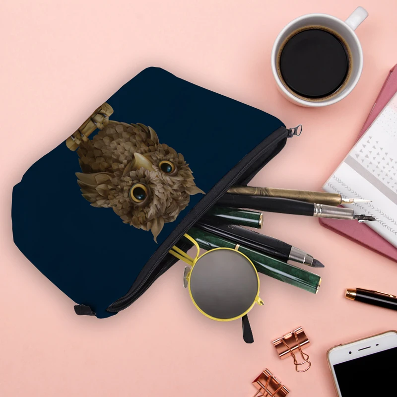 Jom Tokoy حقيبة تنظيم مستحضرات التجميل حقيبة مستحضرات تجميل الطباعة البومة التجميل حقيبة أزياء النساء متعددة الوظائف حقيبة التجميل