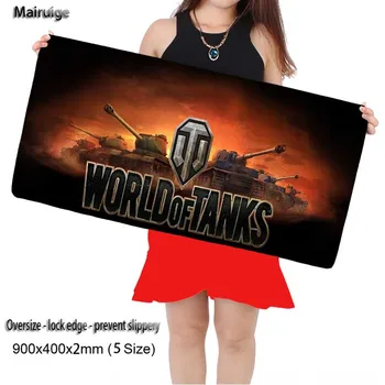 

Mairuige Free Shipping World of Tanks Large 900*400 Locking Edge Keyboards Mat Gaming Mousepad Desk Mat for Cs Go DOTA2 Gift