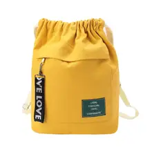 Fashion Canvas Drawstring Backpack Bag Cinch Sack Portable Casual String Sackpack Rucksacks