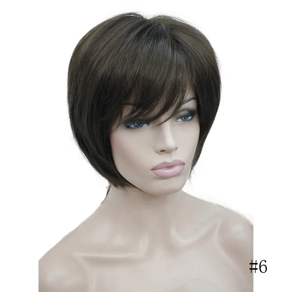 5969 #6 new charming Dark Chocolate women's short straight wig (2)