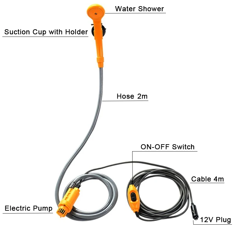 Автомойка 12 В DC автомобильный душевой набор 4x4 SUV Электрический насос для наружного кемпинга инструменты для ухода за автомобилем чистящий распылитель пистолет