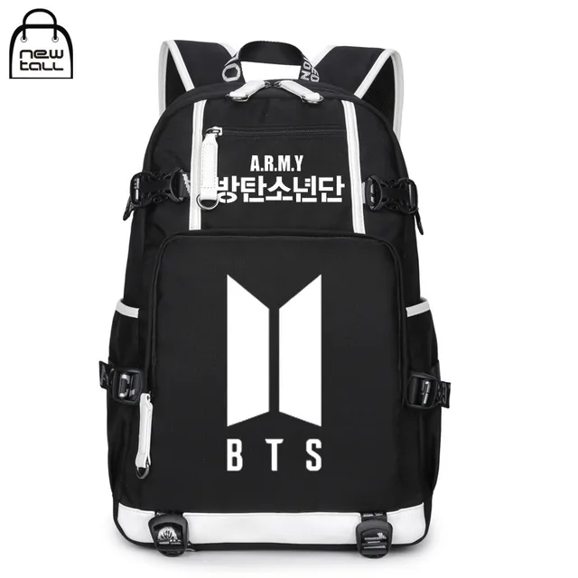 Kpop BTS Bangtan Boys nuevo Logo carta ejército mochila de