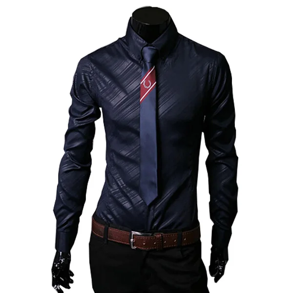 2015 New Arrivals  men shirt camisa masculina slim fit mens dress shirts size M-3XL tops