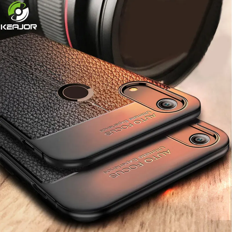 

Case For Huawei Honor 8A Pro Case Leather Silicone Back Cover Matte Soft TPU Phone Case For Huawei Honor 8A Pro Case Slim Bumper