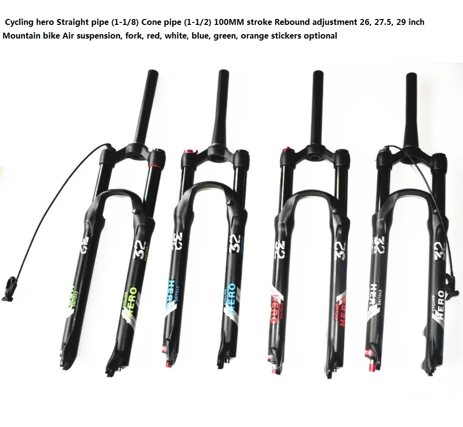 Stroke 100MM 32 New Mountain Bike Fork MTB Suspension Bicycle Plug Air