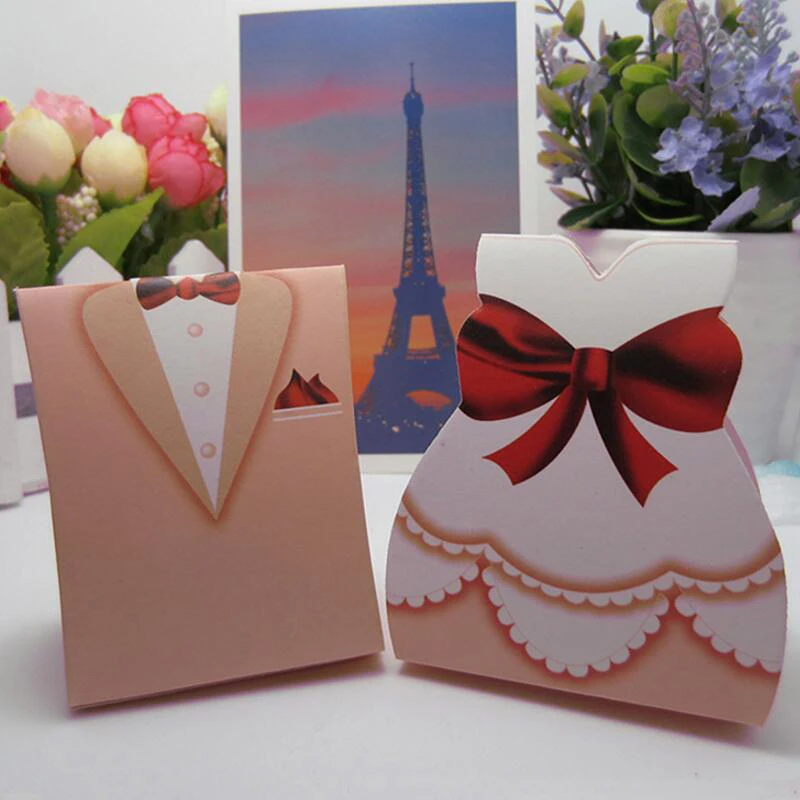 

100Pcs/lot Pink Bride Bride and Groom Gift Wraps Box Wedding Favors Candy Box Sugar Case Wedding Decoration Mariage