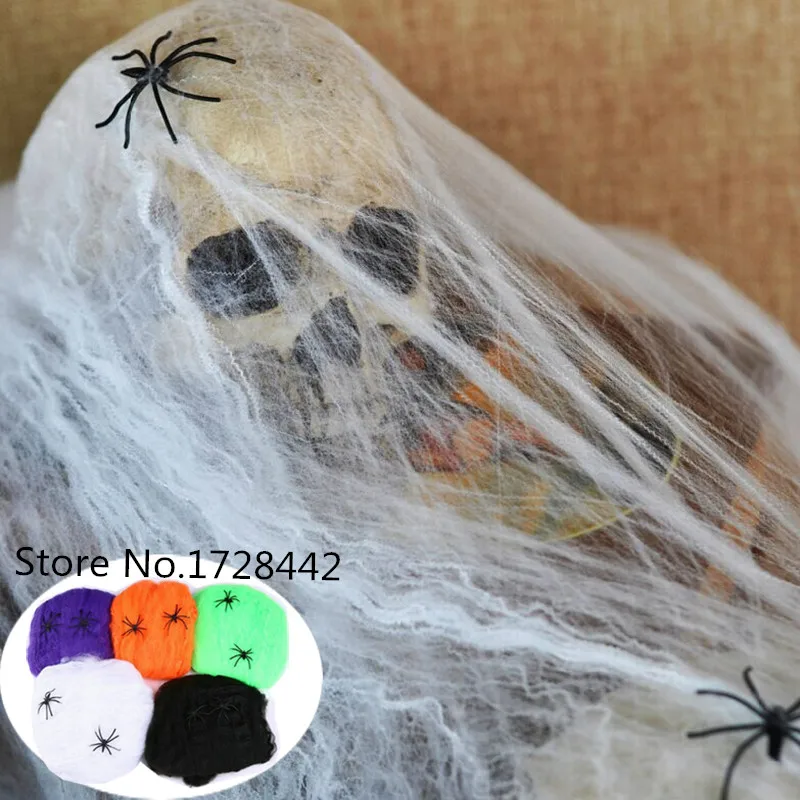 1 pcs 5 colors novetly stretchable spider web halloween cobwebs halloween decoration party propchina