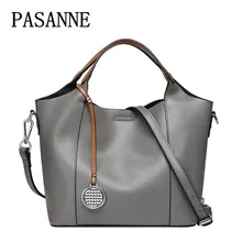 Новые женские сумки, сумка PASANNE, Брендовые повседневные модные кожаные женские сумки из натуральной кожи, женские сумки через плечо