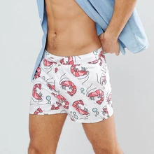 WD892 белая креветка печати купальники мужские летние пляжные доски Серфинг Плавание багажник боксеры, шорты, трусы парный купальник sunga женщины