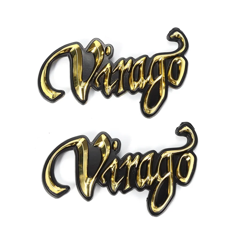 

1 Pair 3D Gold Motorbike Gas Fuel Oil Tank Decals Stickers Motorcycle Emblem Badge for Yamaha Virago Motorcycle Accessories