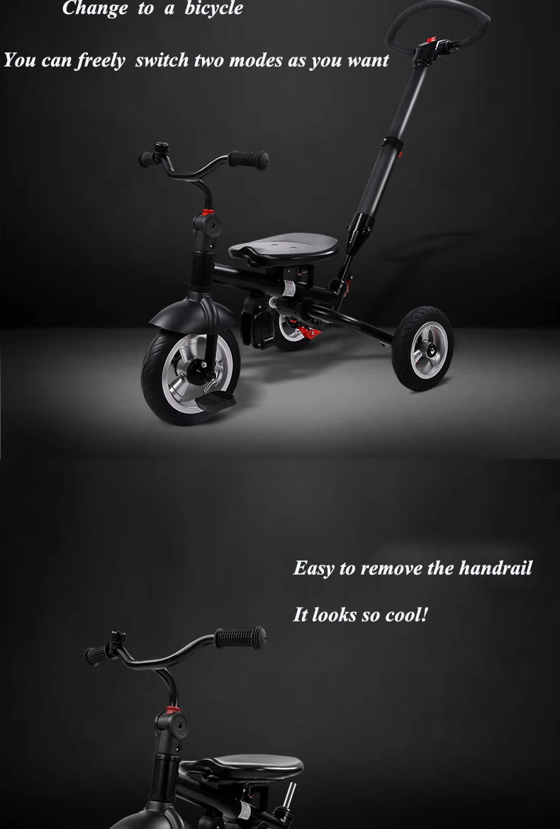 Pouch baby three wheels stroller children bicycle light folding and practical pram kids rain cover high quality for kids