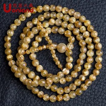 

Blue natural titanium crystal beads bracelet male Women accessories bracelets rosary rutilated