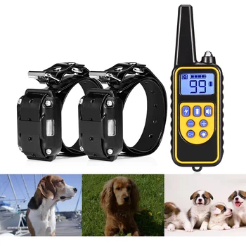 

800m Waterproof Rechargeable Remote Control Dog Pet Electric Training Collar with LCD Display for All Size Dogs with 2 Receivers