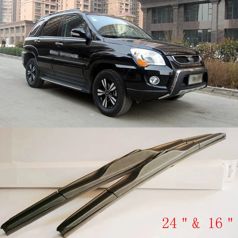 Aerodynamic Frameless Rubber Windshield Wipers Blades For U Hook KIA Sportage 2011 2013