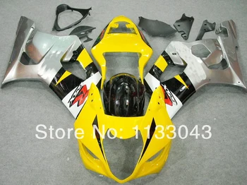 

For SUZUKI GSX-R1000 K3 03 04 GSX R1000 K3 Yellow Silver GSXR 1000 2003 2004 GSXR1000 Fairing Kit+7#1tb2