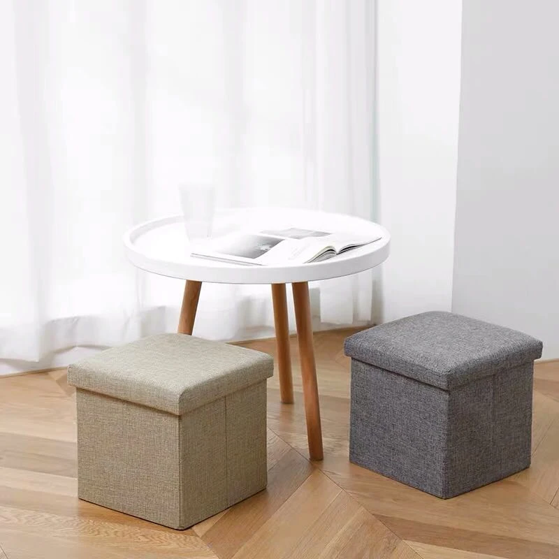 Folding Storage Stool Chairs Fitting Room Stool Multifunctional Chair Storage Box Cloest Tea Table Coffee Table Sofa Stool