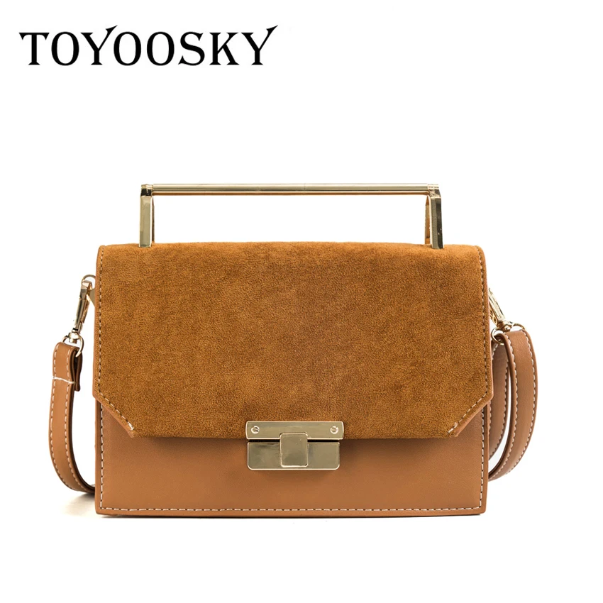 

TOYOOSKY 2018 New Fashion Women's Messenger Bag Scrub Flap bag Nubuck Leather Bags Patchwork Shoulder Women Purses and Handbag