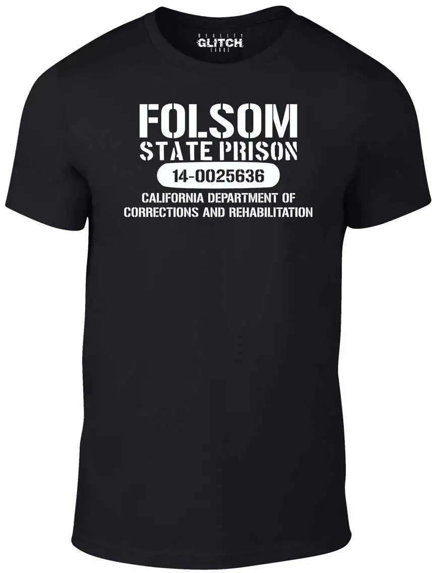 Фолсом тюрьма Футболка-забавная футболка Ретро Страна Мода наличные музыка в