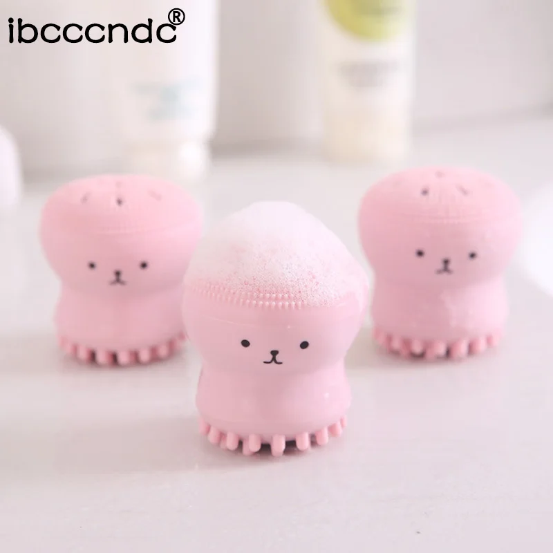 

1 pc Cute Octopus Face Cleaner Hand Wash Exfoliating Pink Brush Cleaning Pad Facial Cleanser SPA Skin Tool