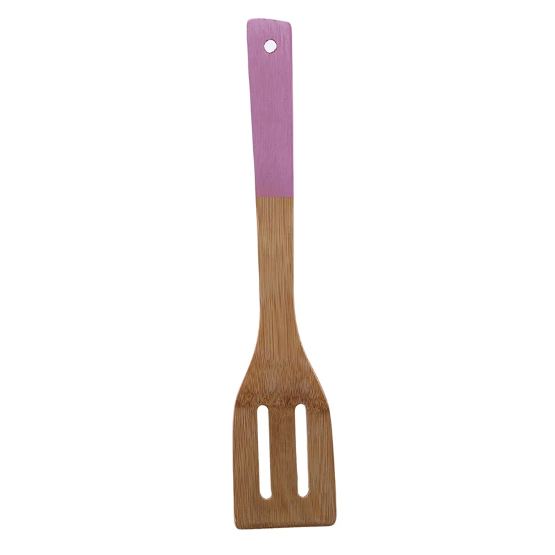 Бамбуковые ложки шпатель антипригарная кухонная утварь кухонные ложки для кухни с цветными ручками деревянные лопатки