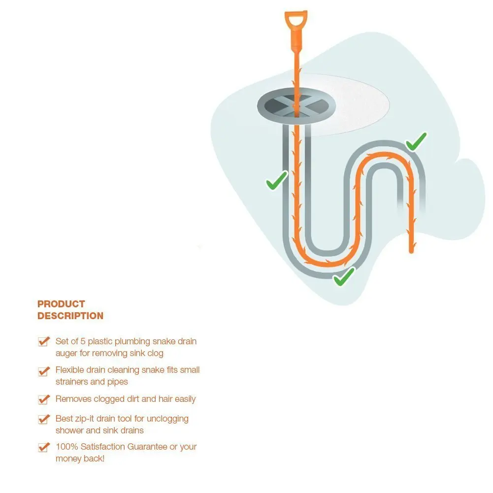 5 пакет сливных змей, канализационная сетка-антизасор и сливная заглушка для очистки, инструмент для снятия сброса, раковина для сливной трубы очиститель для крючков