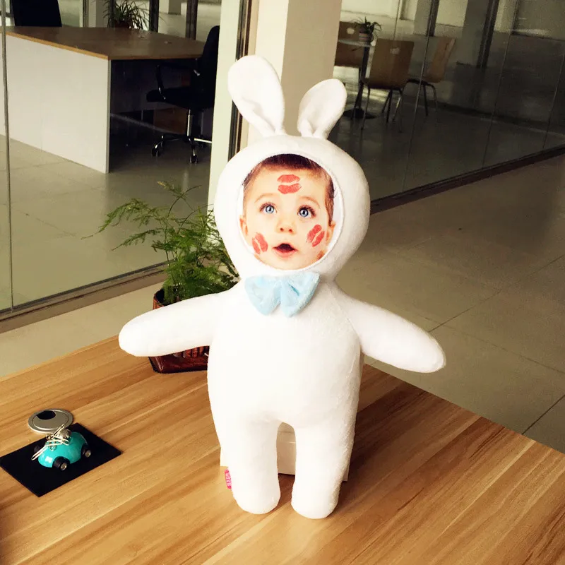 

Custom-made white rabbit with pillow doll custom Christmas gift customization for creative birthday present Gift giving