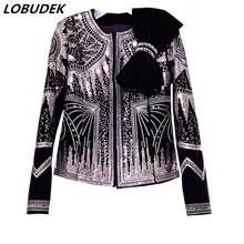 Два стиля, серебристые куртки с пайетками, Осеннее женское черное пальто с бантом, модная зимняя теплая Роскошная верхняя одежда, Дамская офисная уличная одежда