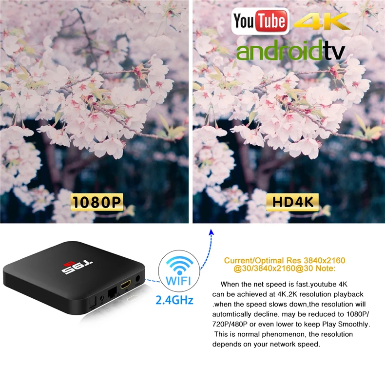 T95 S1 5 шт Android 7,1 tv box Amlogic S905W Quad кор 2 GB + 16 GB/1G 8G smart tv box