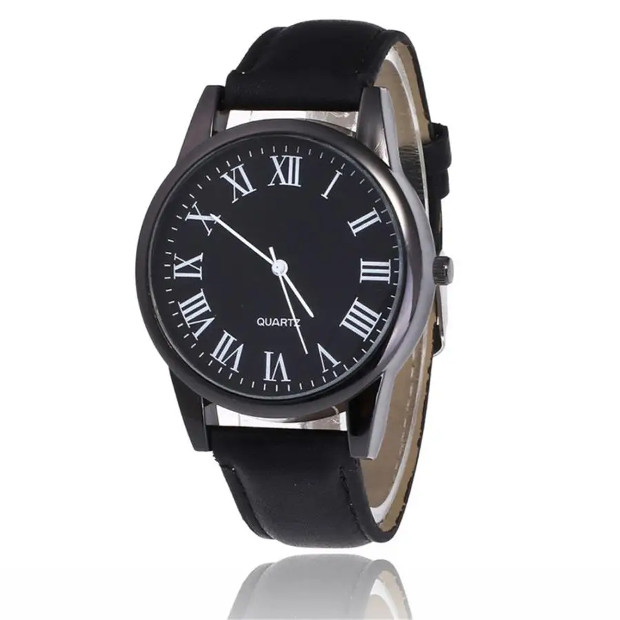 

New Arrivals Lovers Couple Unisex Simple Fashion Leather Band Analog Round Quartz Wrist Watches Men's Business Watch xfcs clock