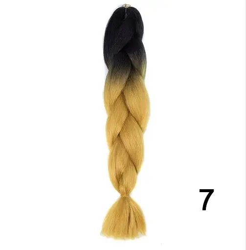 Eunice джамбо коса волос пушистые яки Омбре вложение волос Синтетический крючком плетение для DIY стилей 100 г 24 дюйма - Цвет: #8