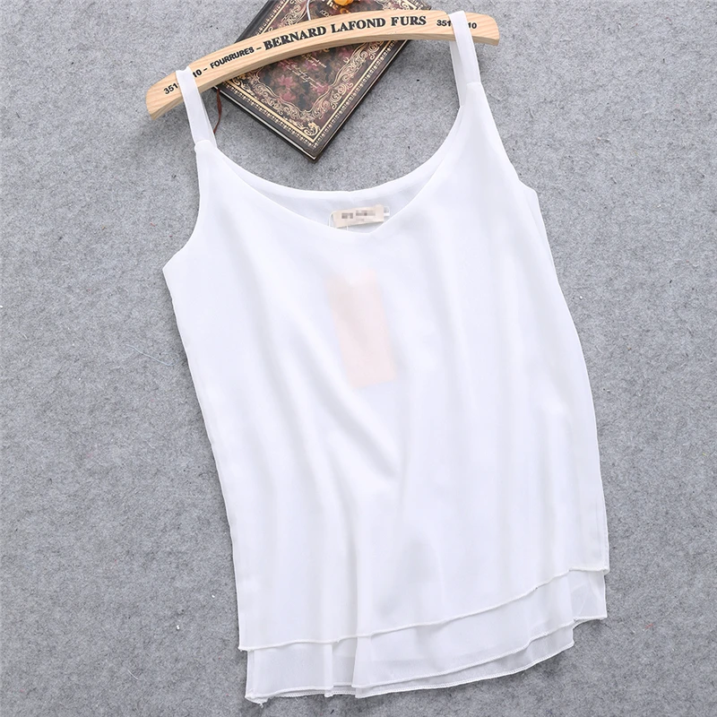 THINKTHENDO Elegant Women Plain Baggy Sling Camisole V-neck Vest Slim Tank Tops